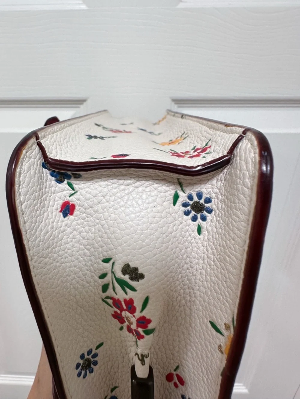 Coach Tabby 26 Wildflower Print Chalk Pebbled Leather Shoulder Bag - Picture 13 of 17